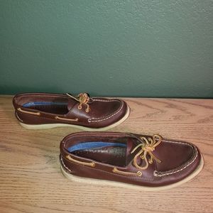 Sperry Top Siders size 8.5 women's Amaretto leather with non-marking soles